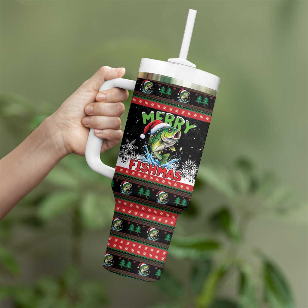 Fishing Christmas Merry Fishmas Tumbler With Handle We Wish You A Merry Fishmas - Wonder Print Shop