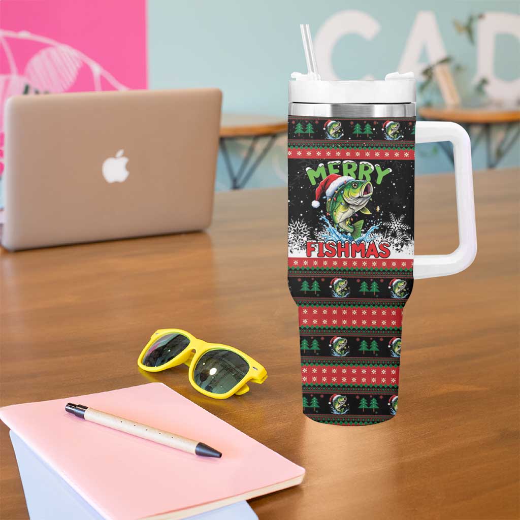 Fishing Christmas Merry Fishmas Tumbler With Handle We Wish You A Merry Fishmas - Wonder Print Shop