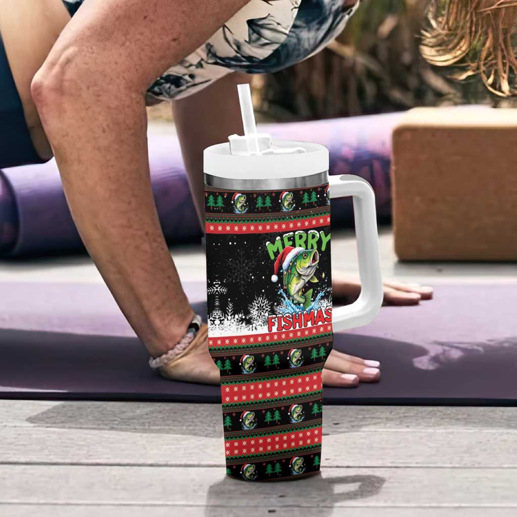 Fishing Christmas Merry Fishmas Tumbler With Handle We Wish You A Merry Fishmas - Wonder Print Shop