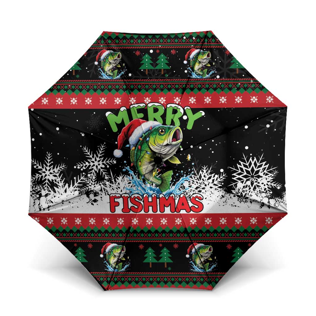 Fishing Christmas Merry Fishmas Umbrella We Wish You A Merry Fishmas - Wonder Print Shop