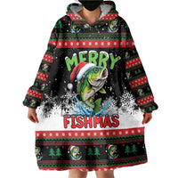 Fishing Christmas Merry Fishmas Wearable Blanket Hoodie We Wish You A Merry Fishmas - Wonder Print Shop