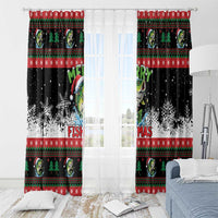 Fishing Christmas Merry Fishmas Window Curtain We Wish You A Merry Fishmas - Wonder Print Shop