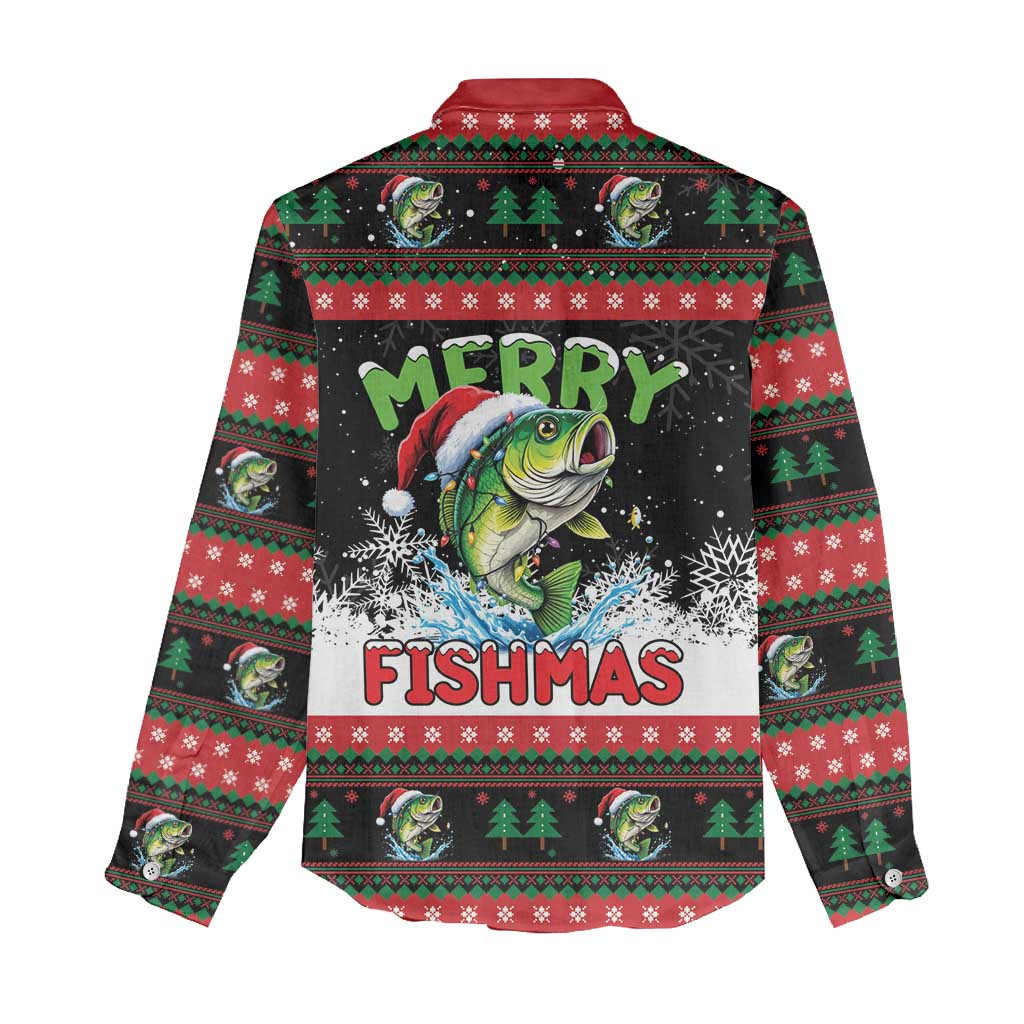 Fishing Christmas Merry Fishmas Women Casual Shirt We Wish You A Merry Fishmas - Wonder Print Shop