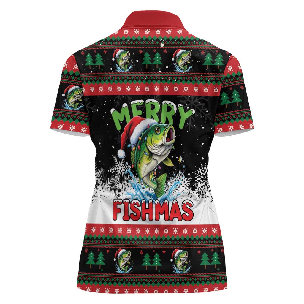 Fishing Christmas Merry Fishmas Women Polo Shirt We Wish You A Merry Fishmas - Wonder Print Shop