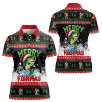 Fishing Christmas Merry Fishmas Women Polo Shirt We Wish You A Merry Fishmas - Wonder Print Shop