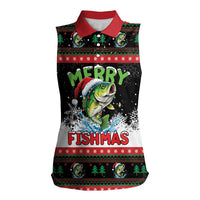 Fishing Christmas Merry Fishmas Women Sleeveless Polo Shirt We Wish You A Merry Fishmas - Wonder Print Shop