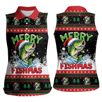 Fishing Christmas Merry Fishmas Women Sleeveless Polo Shirt We Wish You A Merry Fishmas - Wonder Print Shop