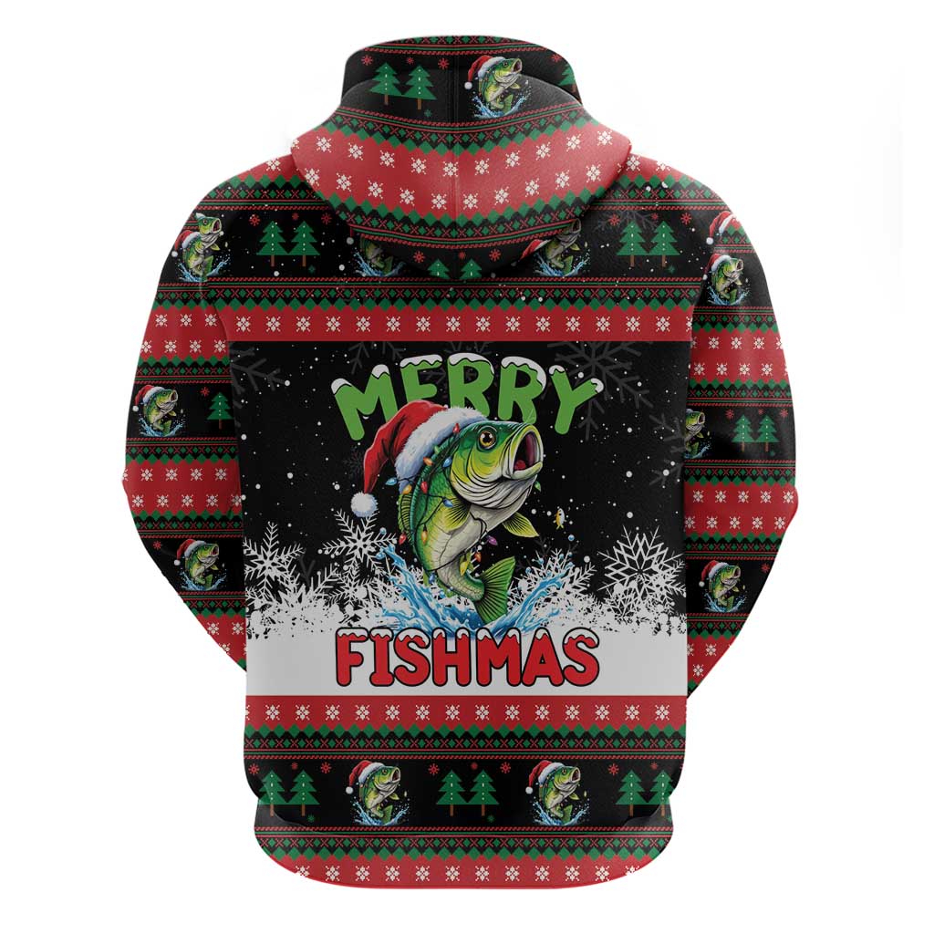 Fishing Christmas Merry Fishmas Zip Hoodie We Wish You A Merry Fishmas - Wonder Print Shop