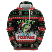 Fishing Christmas Merry Fishmas Zip Hoodie We Wish You A Merry Fishmas - Wonder Print Shop