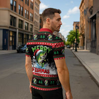 Fishing Christmas Merry Fishmas Zipper Polo Shirt We Wish You A Merry Fishmas - Wonder Print Shop