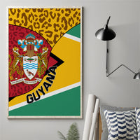 Guyana Republic Day Canvas Wall Art Coat Of Arms Leopard Pattern - Wonder Print Shop