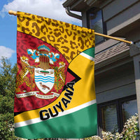 Guyana Republic Day Garden Flag Coat Of Arms Leopard Pattern - Wonder Print Shop