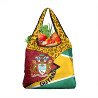Guyana Republic Day Grocery Bag Coat Of Arms Leopard Pattern