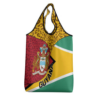 Guyana Republic Day Grocery Bag Coat Of Arms Leopard Pattern