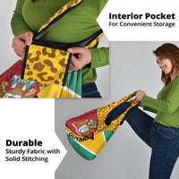 Guyana Republic Day Grocery Bag Coat Of Arms Leopard Pattern