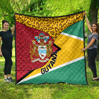 Guyana Republic Day Quilt Coat Of Arms Leopard Pattern - Wonder Print Shop