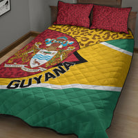 Guyana Republic Day Quilt Bed Set Coat Of Arms Leopard Pattern - Wonder Print Shop