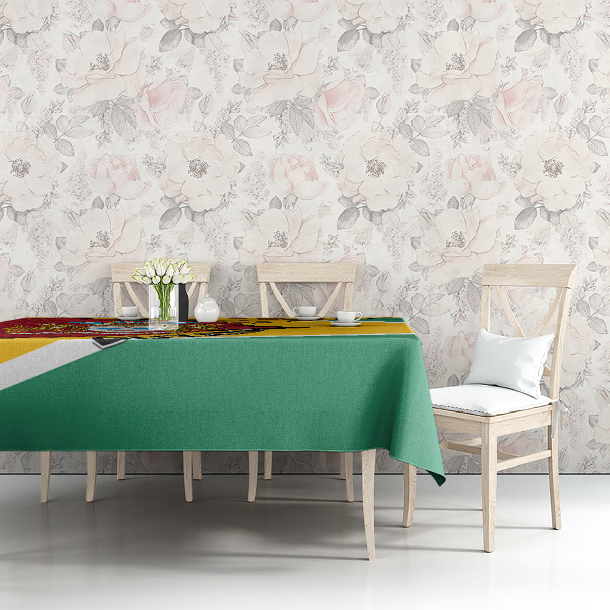 Guyana Republic Day Tablecloth Coat Of Arms Leopard Pattern - Wonder Print Shop