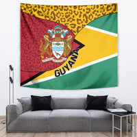 Guyana Republic Day Tapestry Coat Of Arms Leopard Pattern - Wonder Print Shop