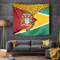Guyana Republic Day Tapestry Coat Of Arms Leopard Pattern - Wonder Print Shop