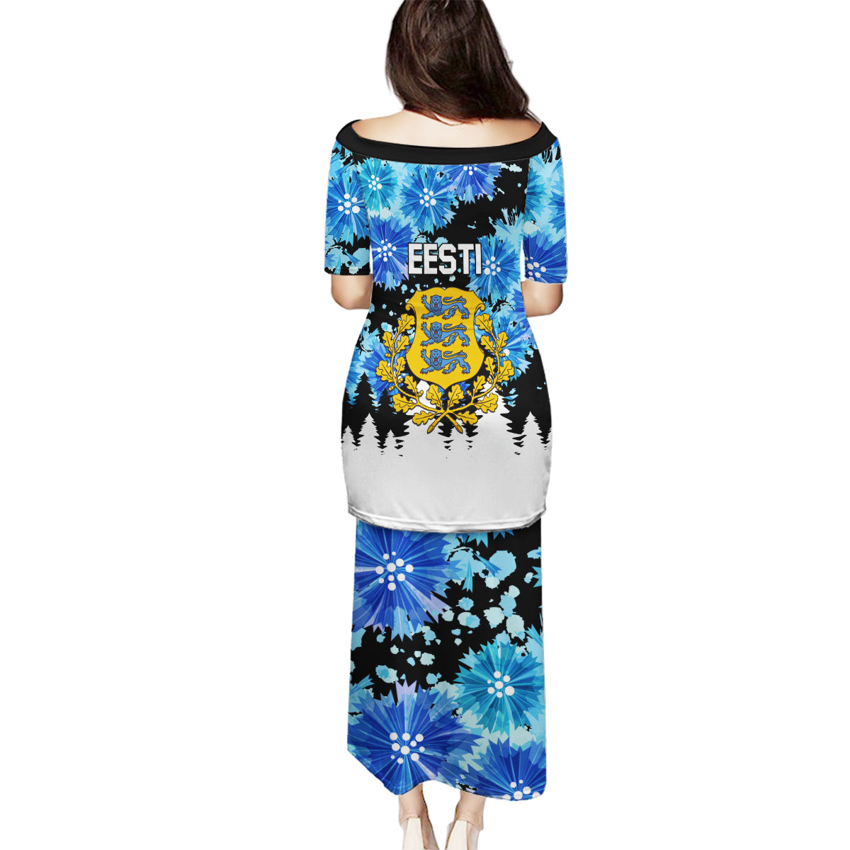 Estonia Independence Day Family Matching Puletasi and Hawaiian Shirt Cornflower Unique Style - Wonder Print Shop