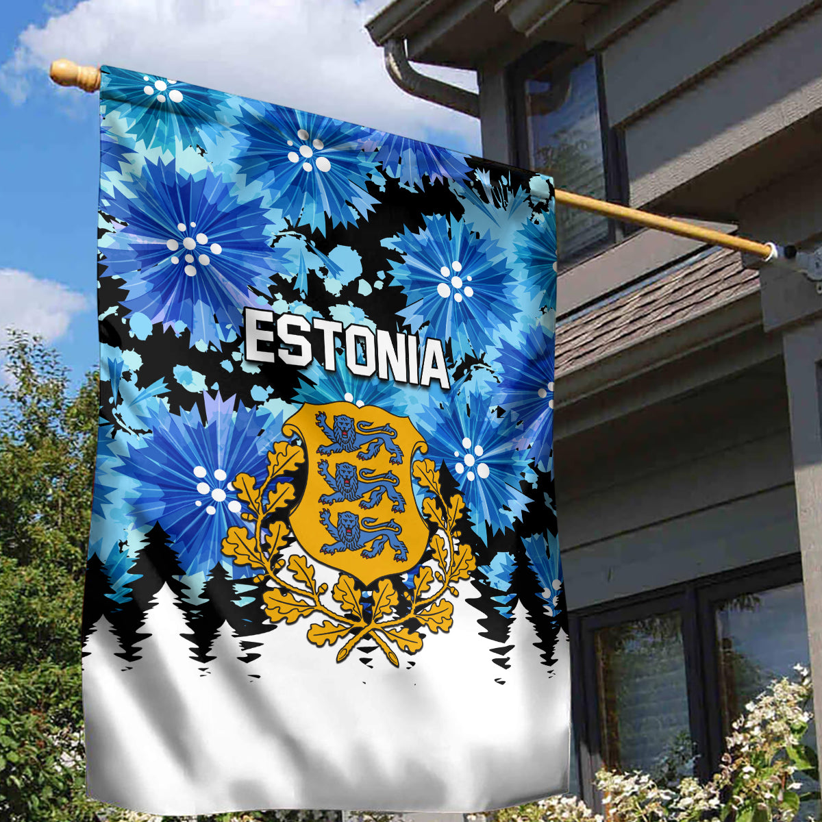 Estonia Independence Day Garden Flag Cornflower Unique Style - Wonder Print Shop