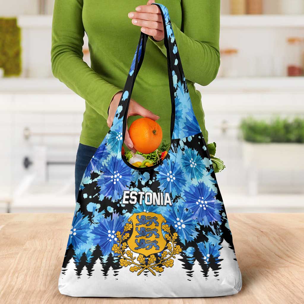 Estonia Independence Day Grocery Bag Cornflower Unique Style