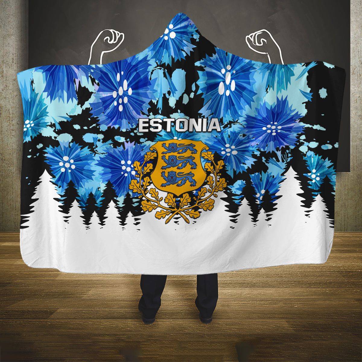 Estonia Independence Day Hooded Blanket Cornflower Unique Style
