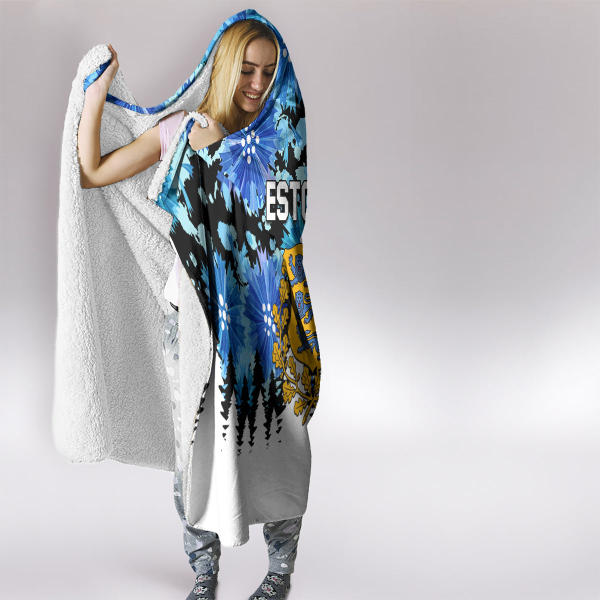 Estonia Independence Day Hooded Blanket Cornflower Unique Style