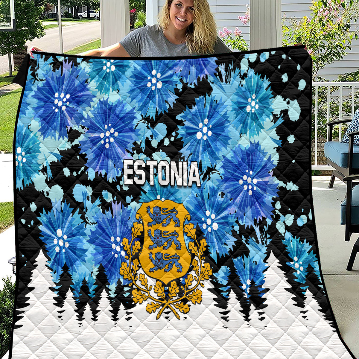 Estonia Independence Day Quilt Cornflower Unique Style - Wonder Print Shop