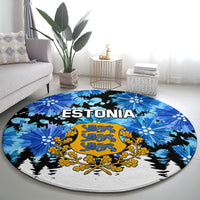 Estonia Independence Day Round Carpet Cornflower Unique Style