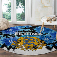 Estonia Independence Day Round Carpet Cornflower Unique Style