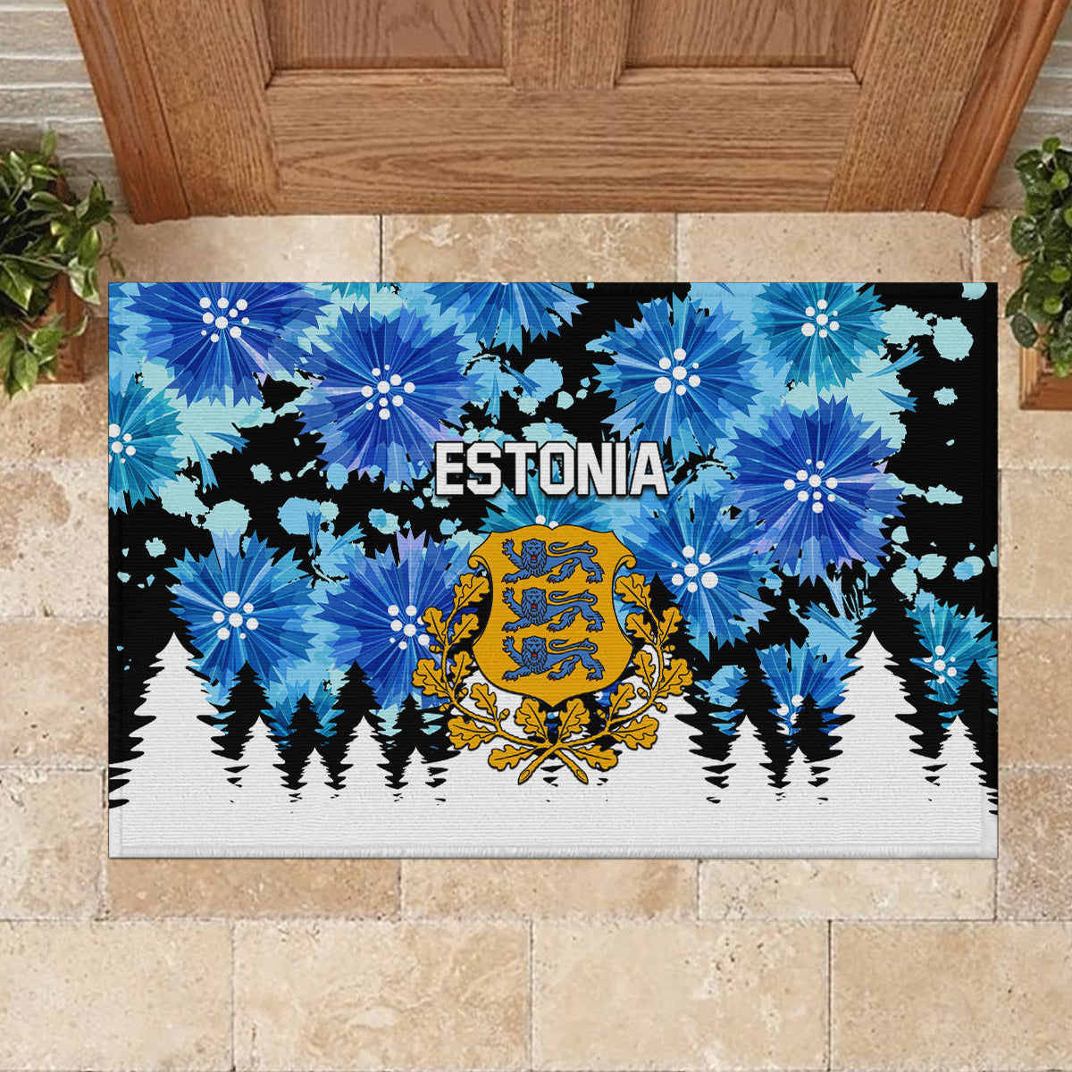 Estonia Independence Day Rubber Doormat Cornflower Unique Style - Wonder Print Shop