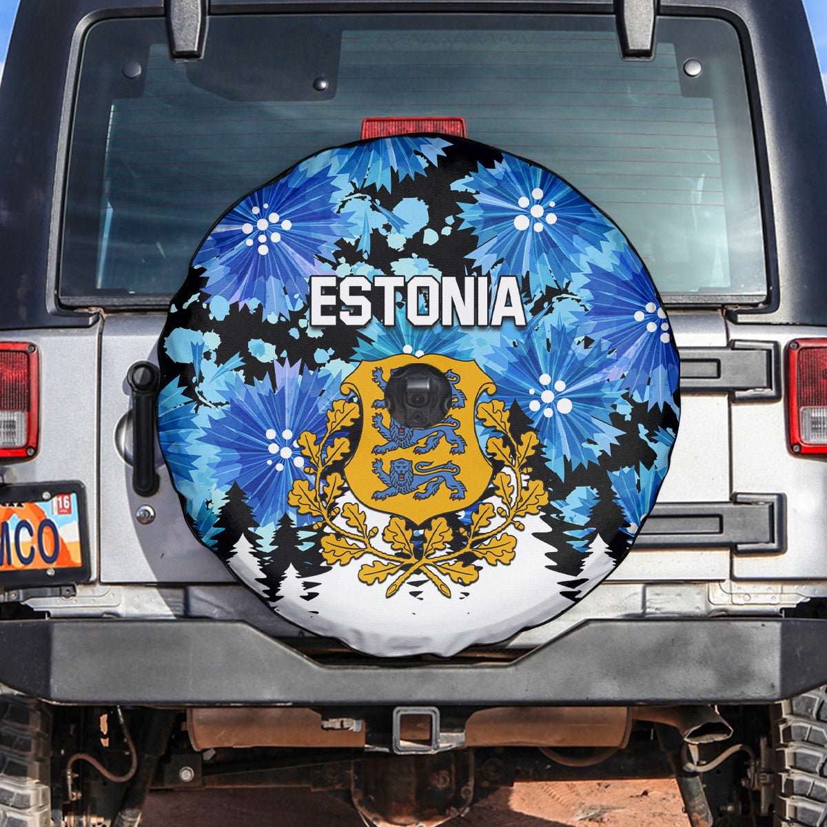 Estonia Independence Day Spare Tire Cover Cornflower Unique Style
