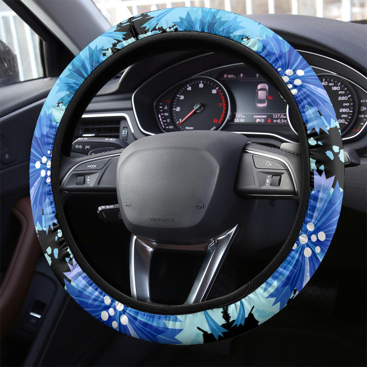 Estonia Independence Day Steering Wheel Cover Cornflower Unique Style - Wonder Print Shop