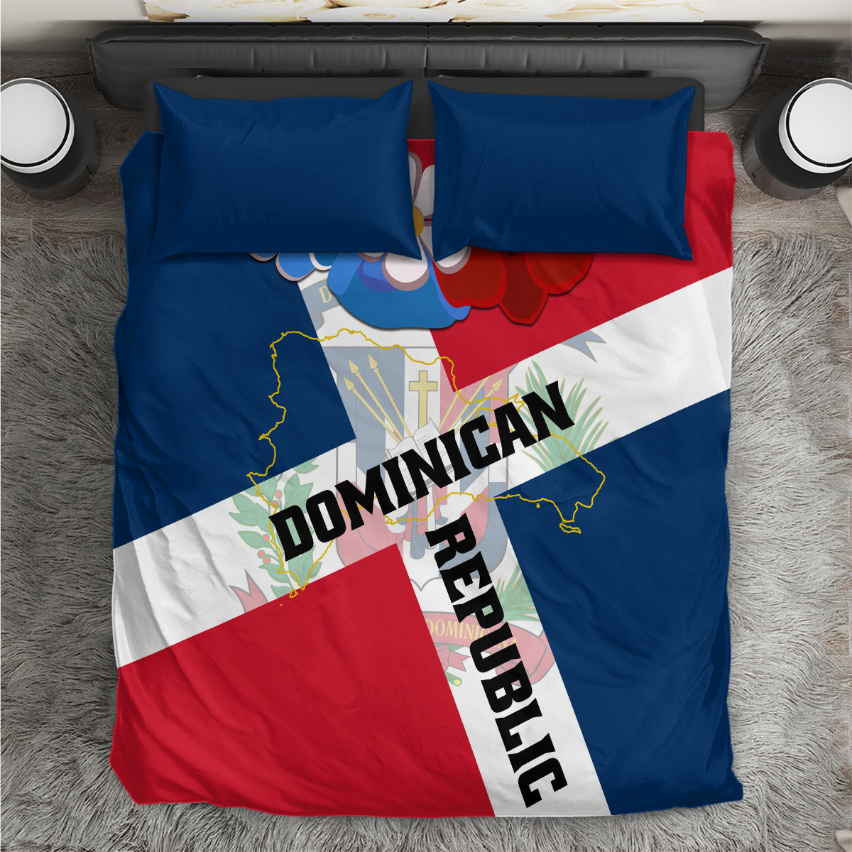 Dominican Republic Independence Day Bedding Set Coat Of Arms Flag Style LT01