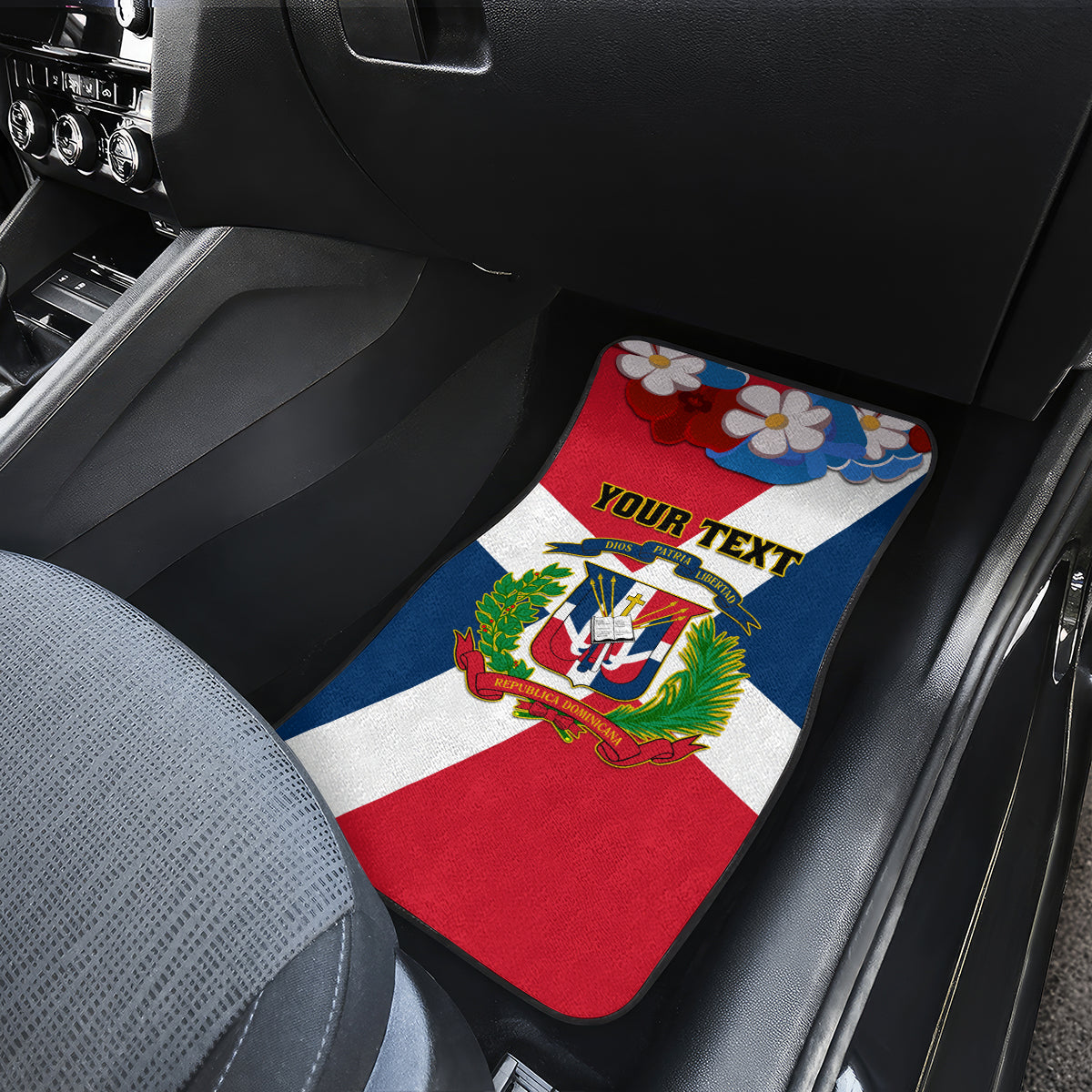 Dominican Republic Independence Day Car Mats Coat Of Arms Flag Style - Wonder Print Shop
