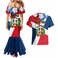 Dominican Republic Independence Day Couples Matching Mermaid Dress and Hawaiian Shirt Coat Of Arms Flag Style - Wonder Print Shop
