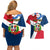 Dominican Republic Independence Day Couples Matching Off Shoulder Short Dress and Hawaiian Shirt Coat Of Arms Flag Style LT01