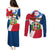 Dominican Republic Independence Day Couples Matching Puletasi and Long Sleeve Button Shirt Coat Of Arms Flag Style LT01