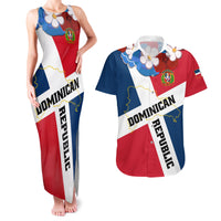 Dominican Republic Independence Day Couples Matching Tank Maxi Dress and Hawaiian Shirt Coat Of Arms Flag Style - Wonder Print Shop