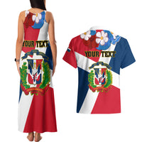 Dominican Republic Independence Day Couples Matching Tank Maxi Dress and Hawaiian Shirt Coat Of Arms Flag Style - Wonder Print Shop
