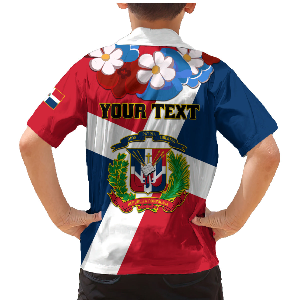 Dominican Republic Independence Day Family Matching Mermaid Dress and Hawaiian Shirt Coat Of Arms Flag Style - Wonder Print Shop