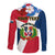 Dominican Republic Independence Day Family Matching Off Shoulder Long Sleeve Dress and Hawaiian Shirt Coat Of Arms Flag Style LT01