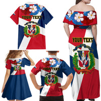 Dominican Republic Independence Day Family Matching Off Shoulder Maxi Dress and Hawaiian Shirt Coat Of Arms Flag Style - Wonder Print Shop
