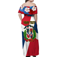 Dominican Republic Independence Day Family Matching Off Shoulder Maxi Dress and Hawaiian Shirt Coat Of Arms Flag Style - Wonder Print Shop