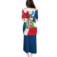 Dominican Republic Independence Day Family Matching Puletasi and Hawaiian Shirt Coat Of Arms Flag Style - Wonder Print Shop