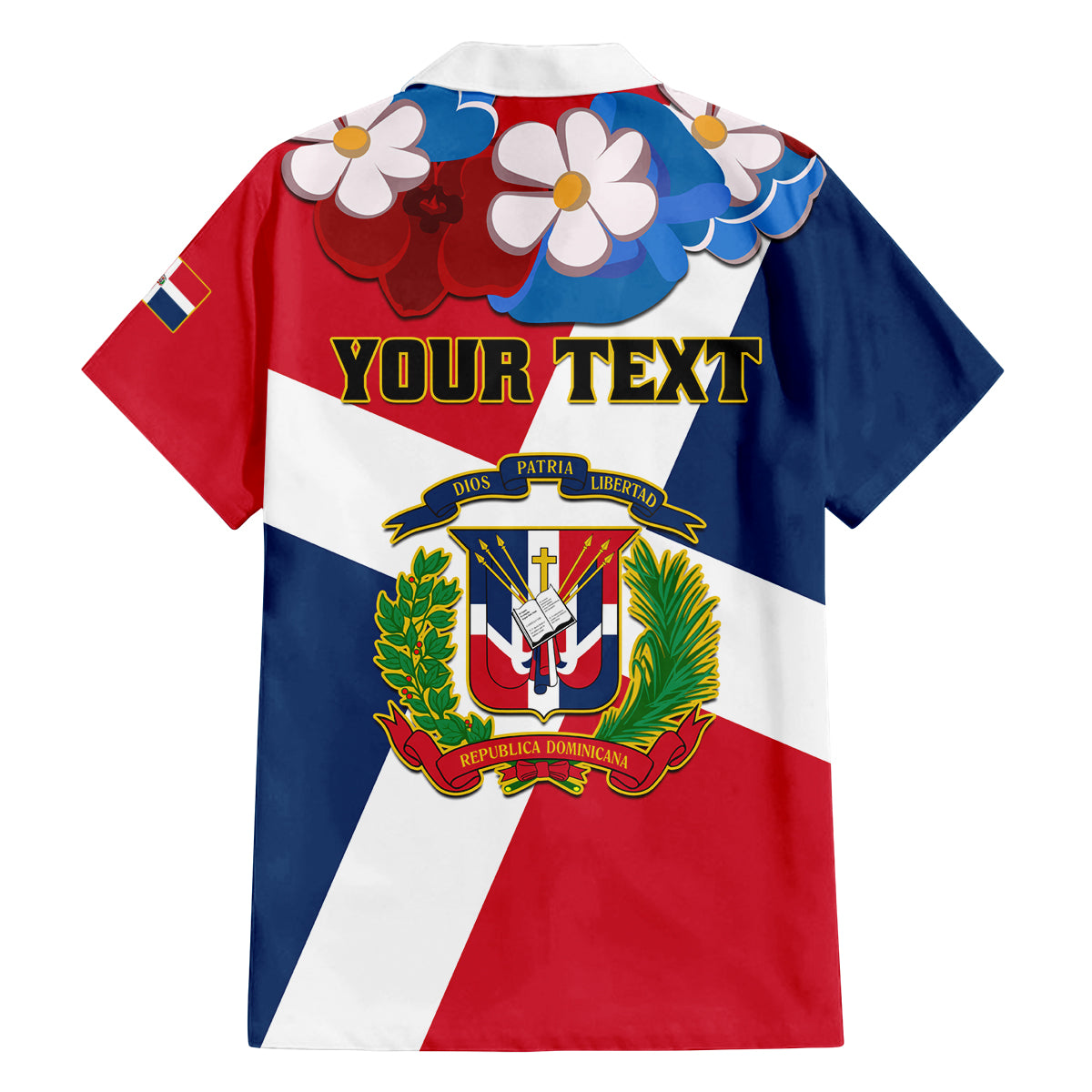 Dominican Republic Independence Day Family Matching Summer Maxi Dress and Hawaiian Shirt Coat Of Arms Flag Style - Wonder Print Shop