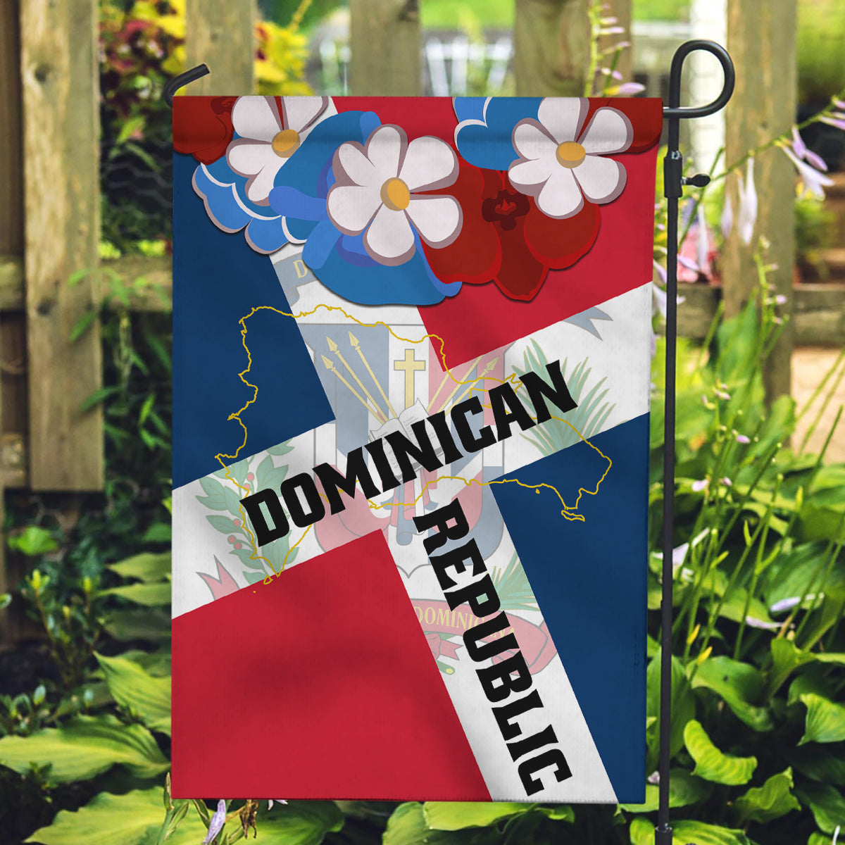Dominican Republic Independence Day Garden Flag Coat Of Arms Flag Style LT01