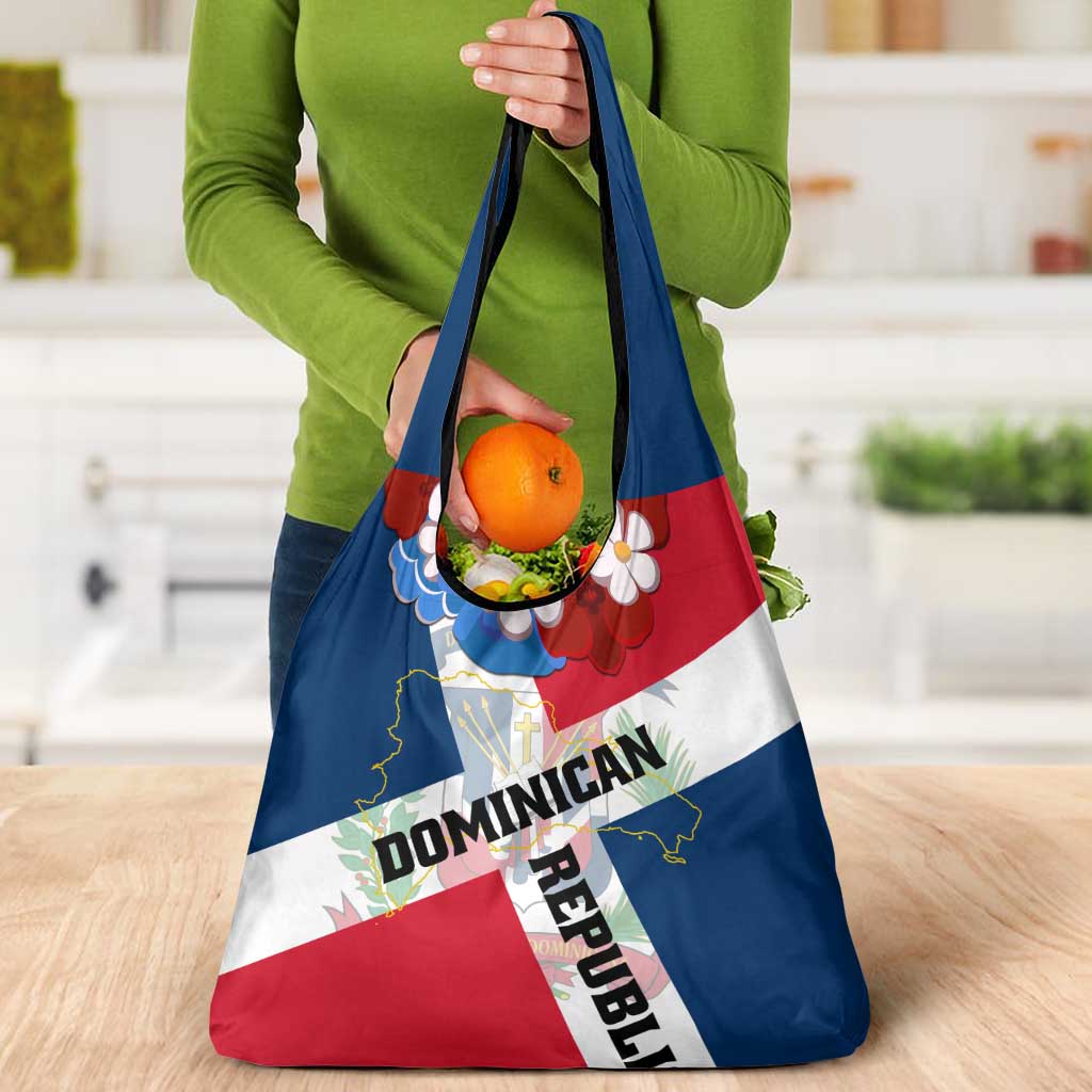 Dominican Republic Independence Day Grocery Bag Coat Of Arms Flag Style